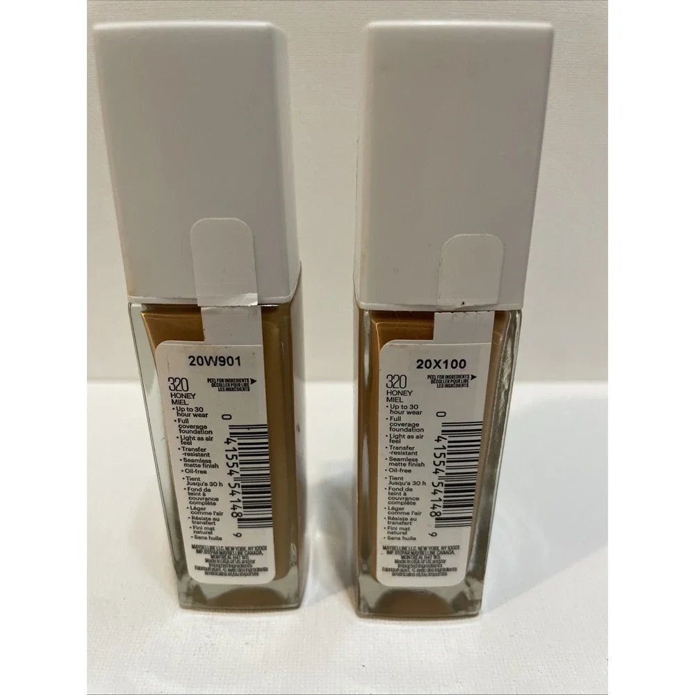 Lot Of 2 Maybelline Super Stay‎ Active Wear 30H Foundation 320 Honey Miel